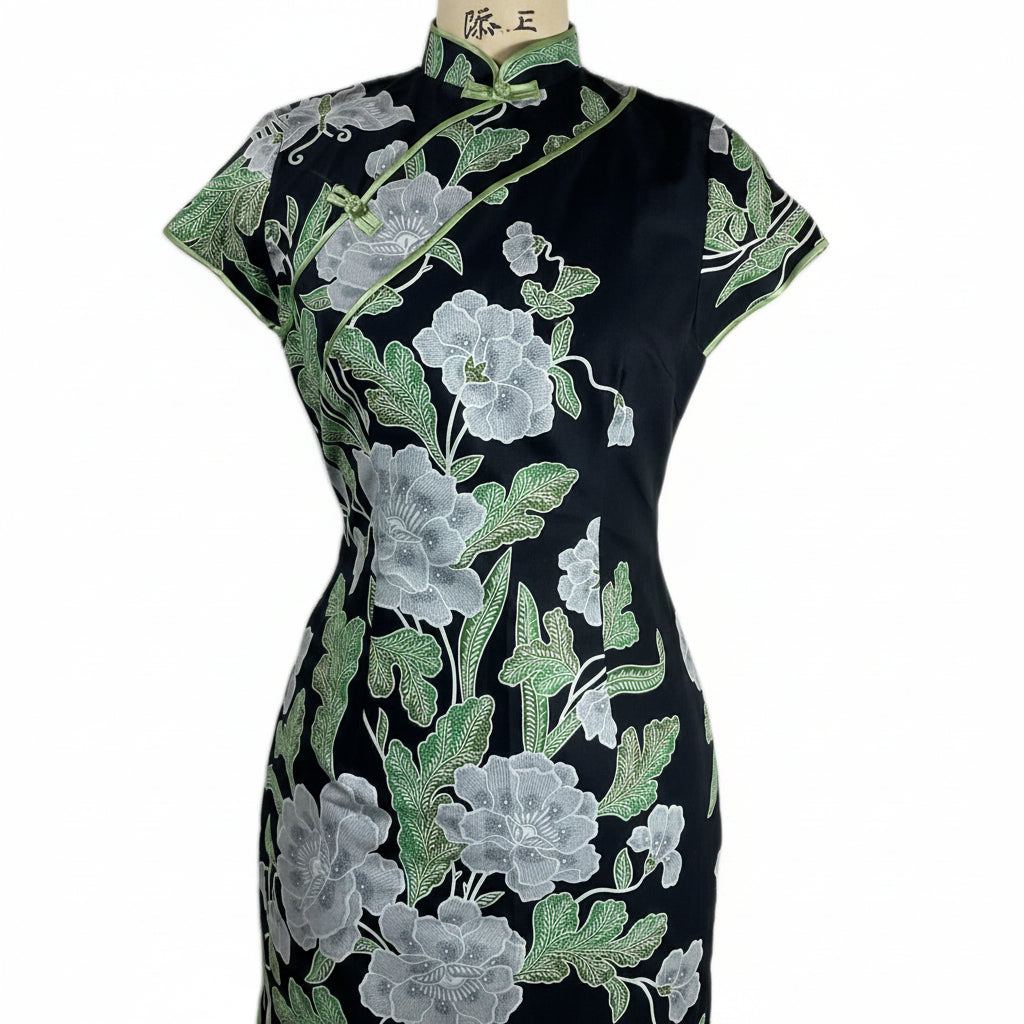 Batik Cheongsam BCS-M-BLACK-A-44006