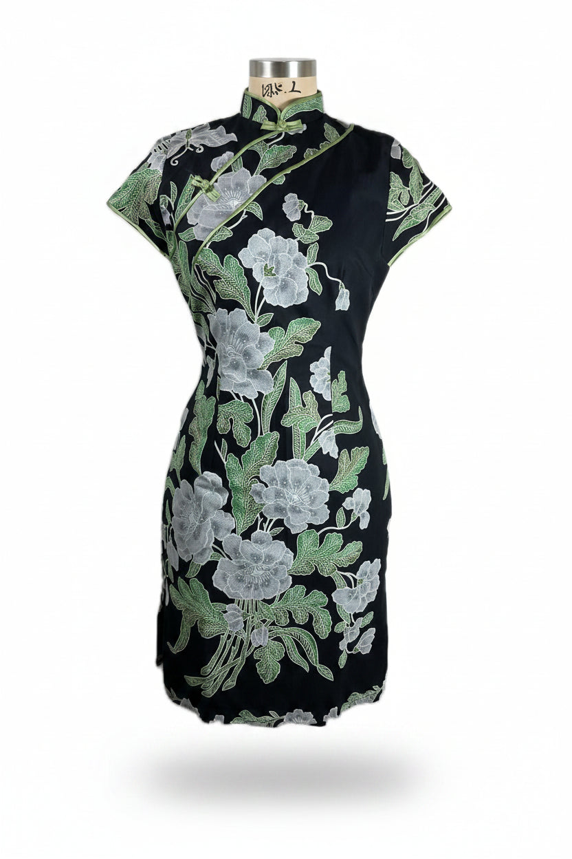 Batik Cheongsam BCS-M-BLACK-A-44006