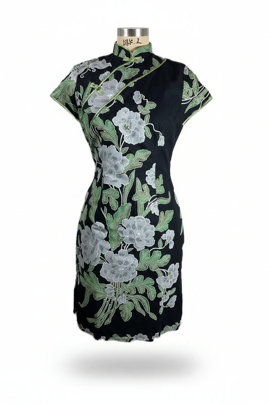 Batik Cheongsam BCS-M-BLACK-A-44006