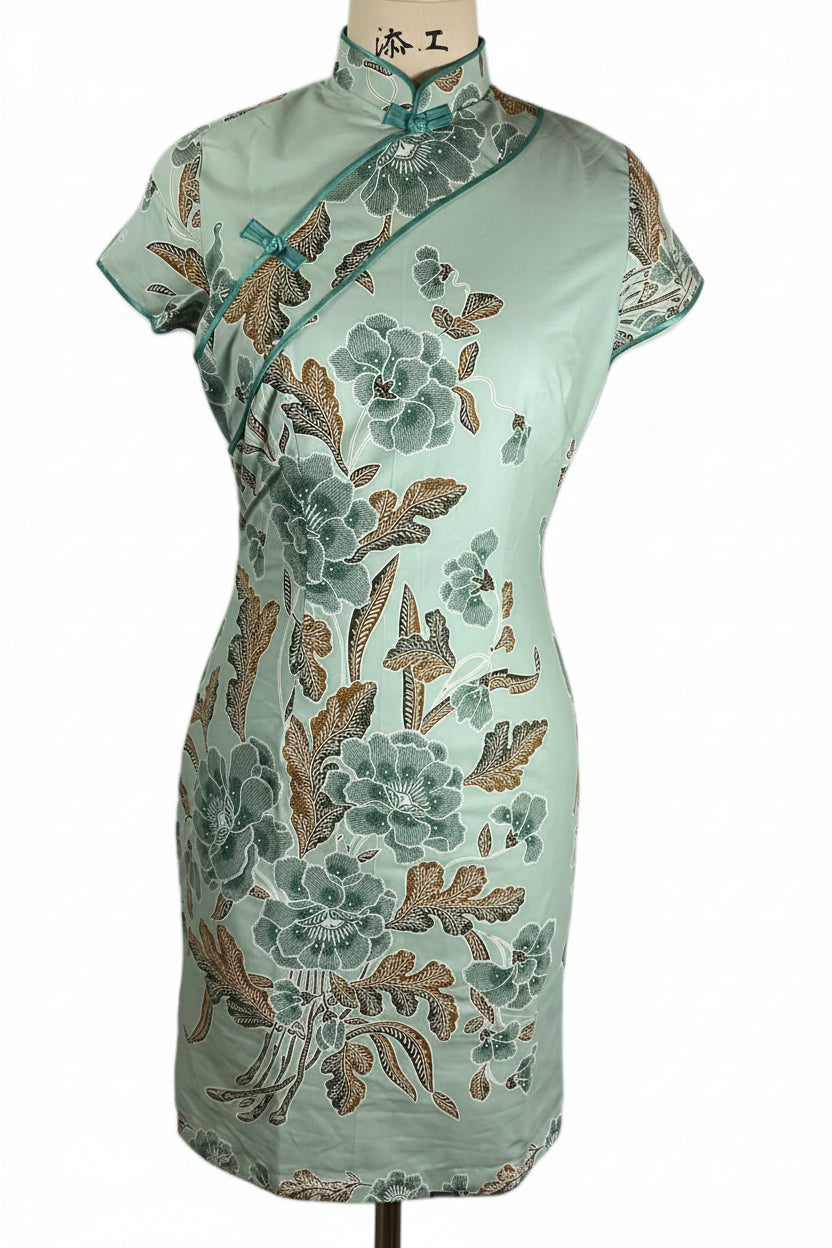 Batik Cheongsam BCS-S-GREEN-A-4002