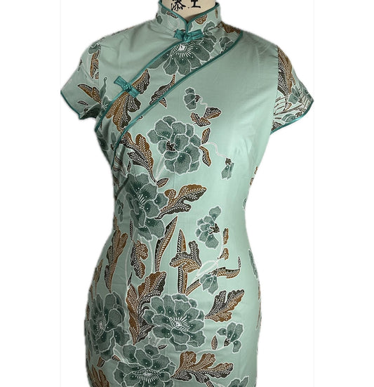 Batik Cheongsam BCS-S-GREEN-A-4002