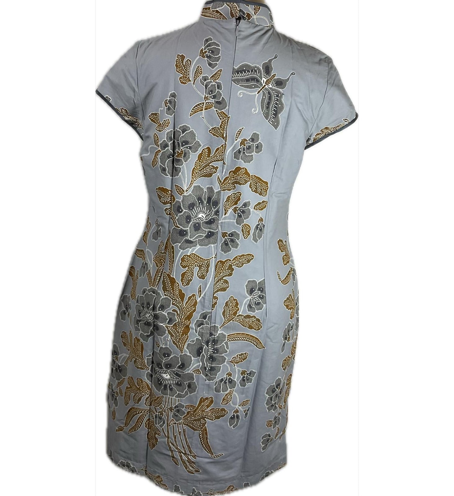 Batik Cheongsam BCS-M-GREY-A-44002