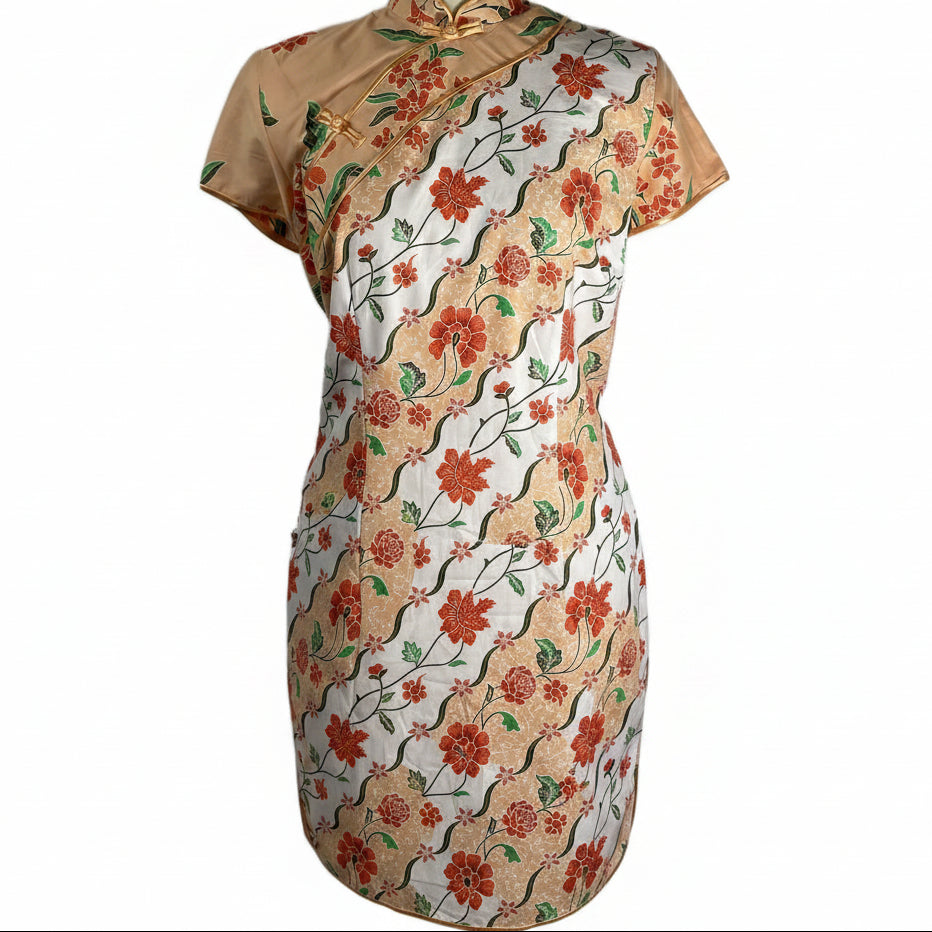 Batik Cheongsam BCS-L-ORANGE-A-444001