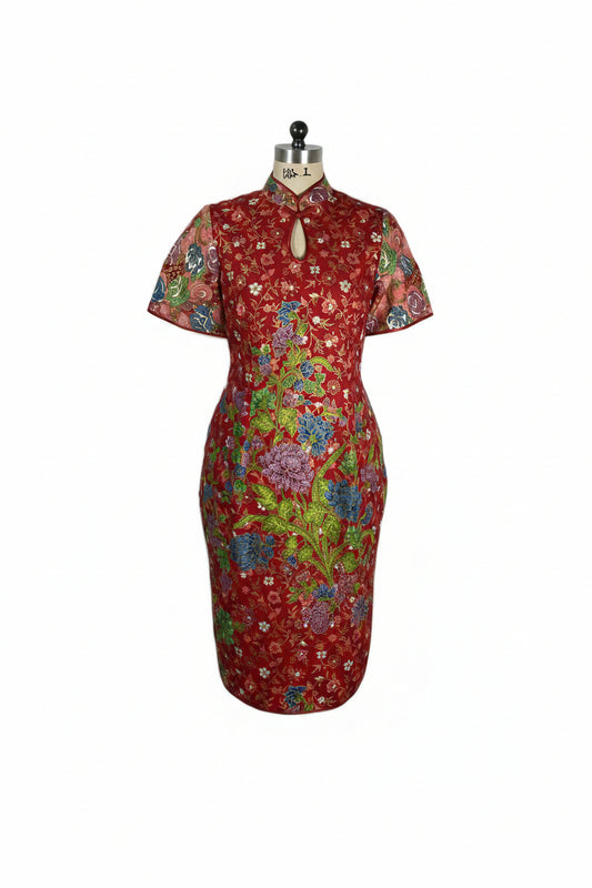 Batik Cheongsam BCS-M-RED-A-44003