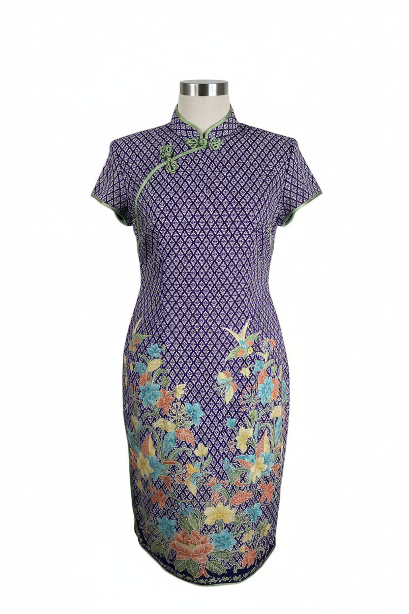 Batik Cheongsam BCS-XL-PURPLE-A-4444002