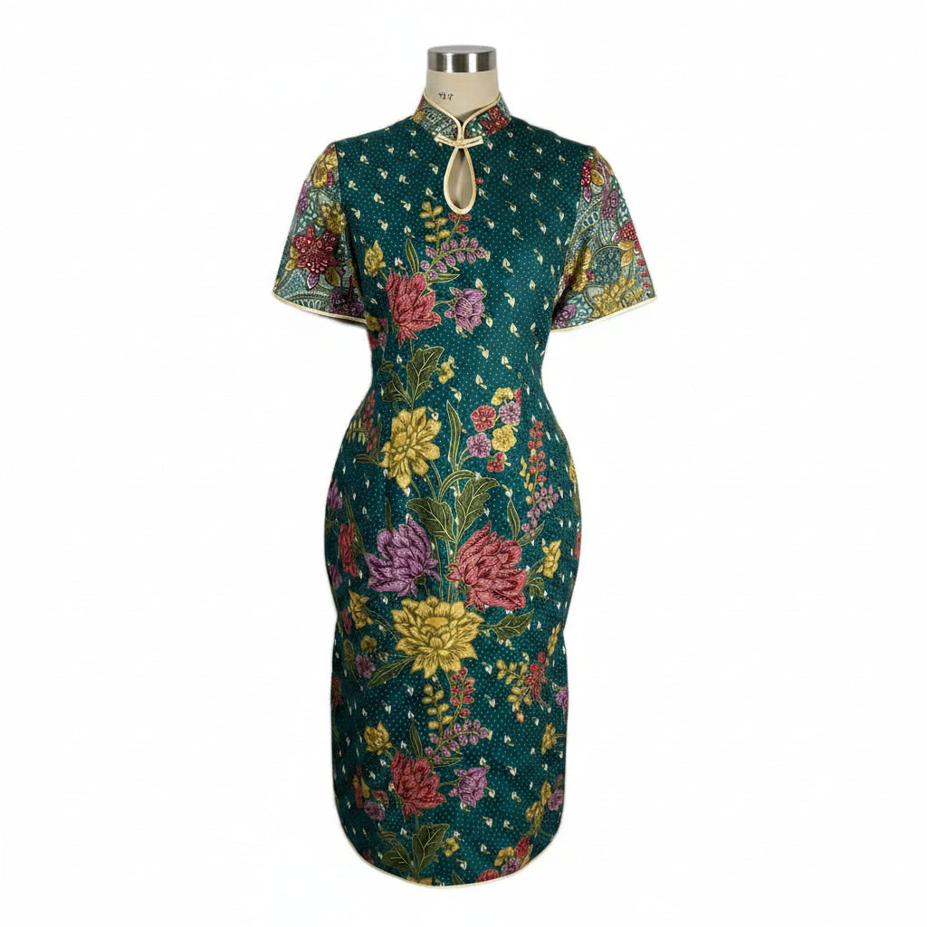 Batik Cheongsam BCS-S-GREEN-A-4001