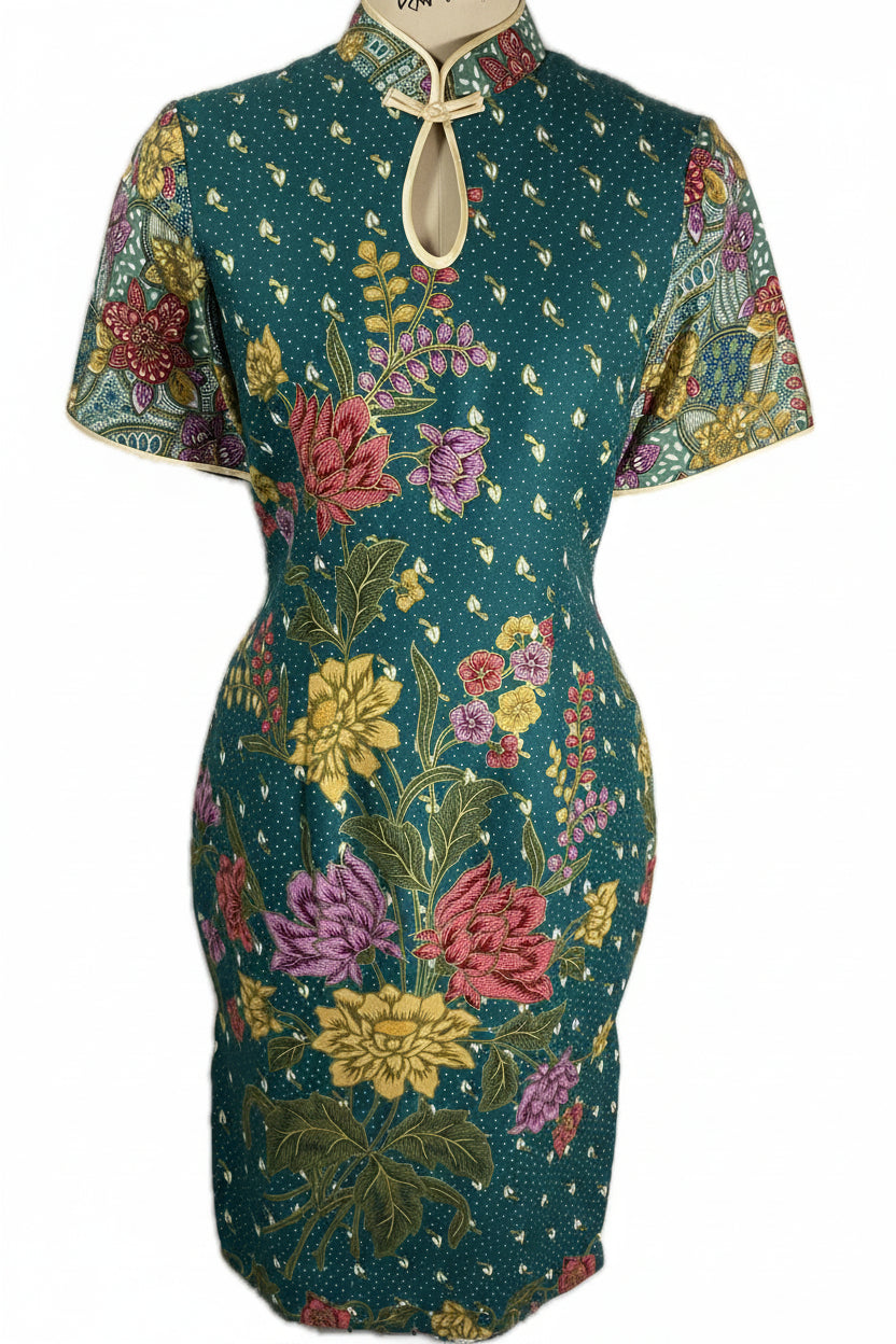 Batik Cheongsam BCS-S-GREEN-A-4001