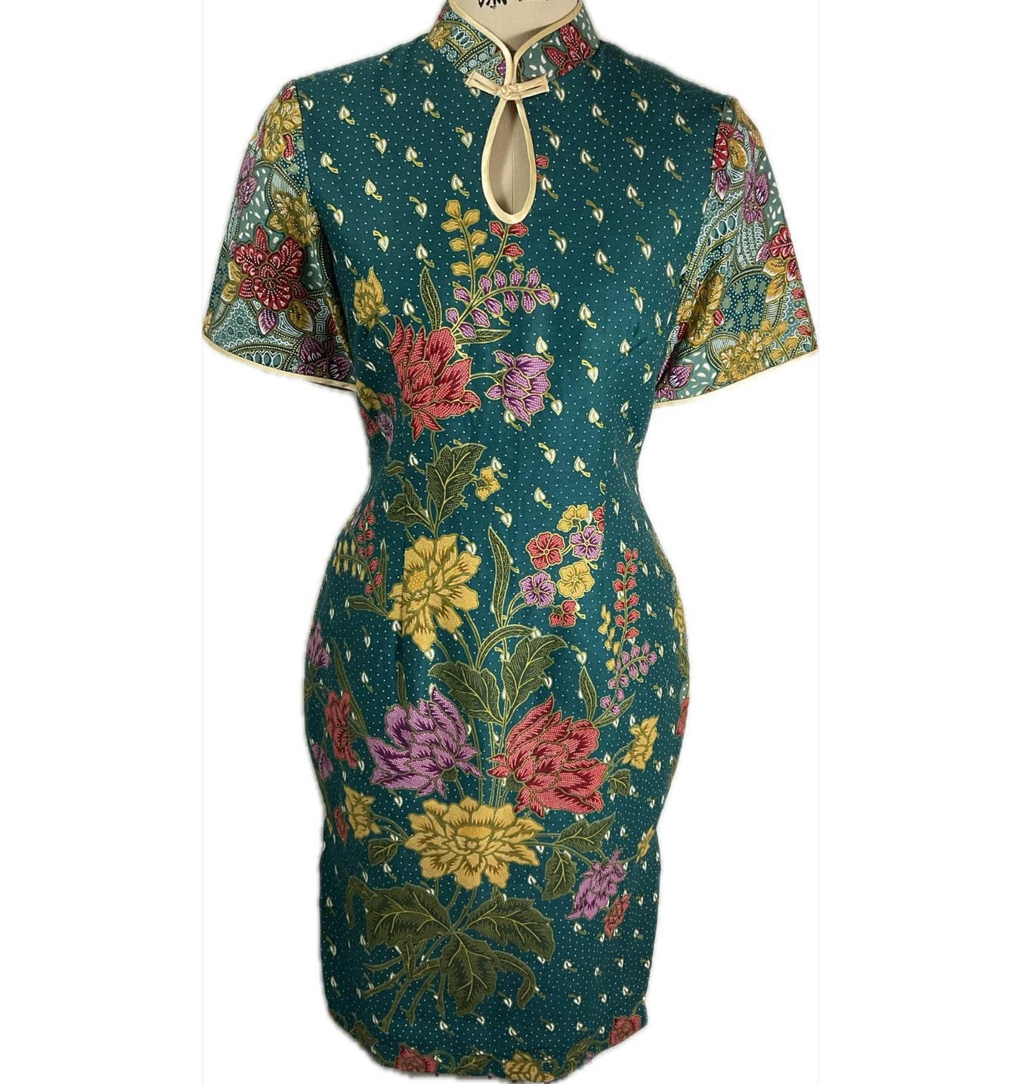 Batik Cheongsam BCS-L-TURQUOISE-A-444002