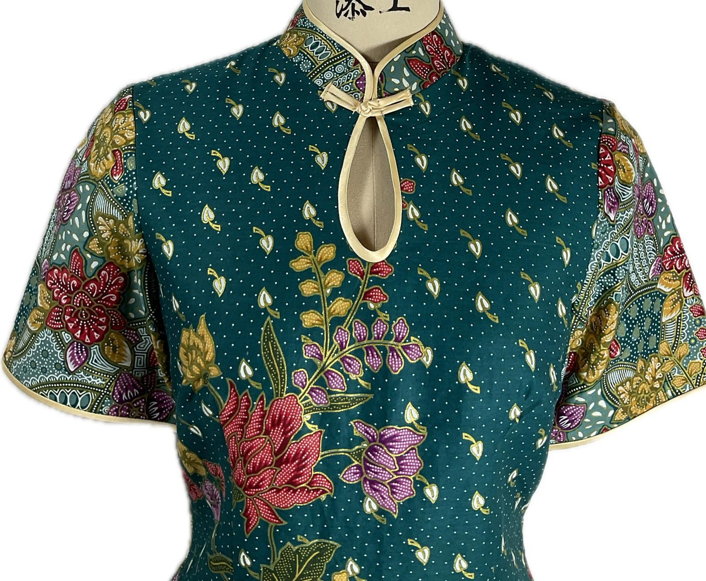Batik Cheongsam BCS-S-GREEN-A-4001