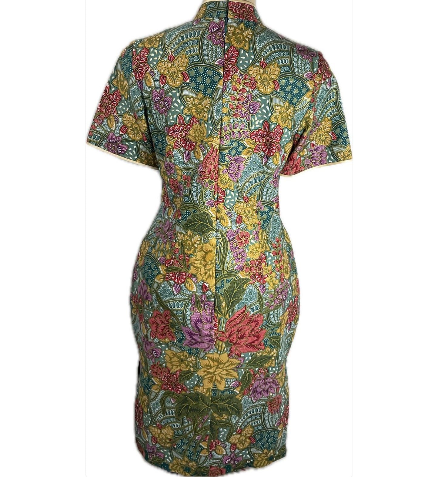 Batik Cheongsam BCS-L-TURQUOISE-A-444002