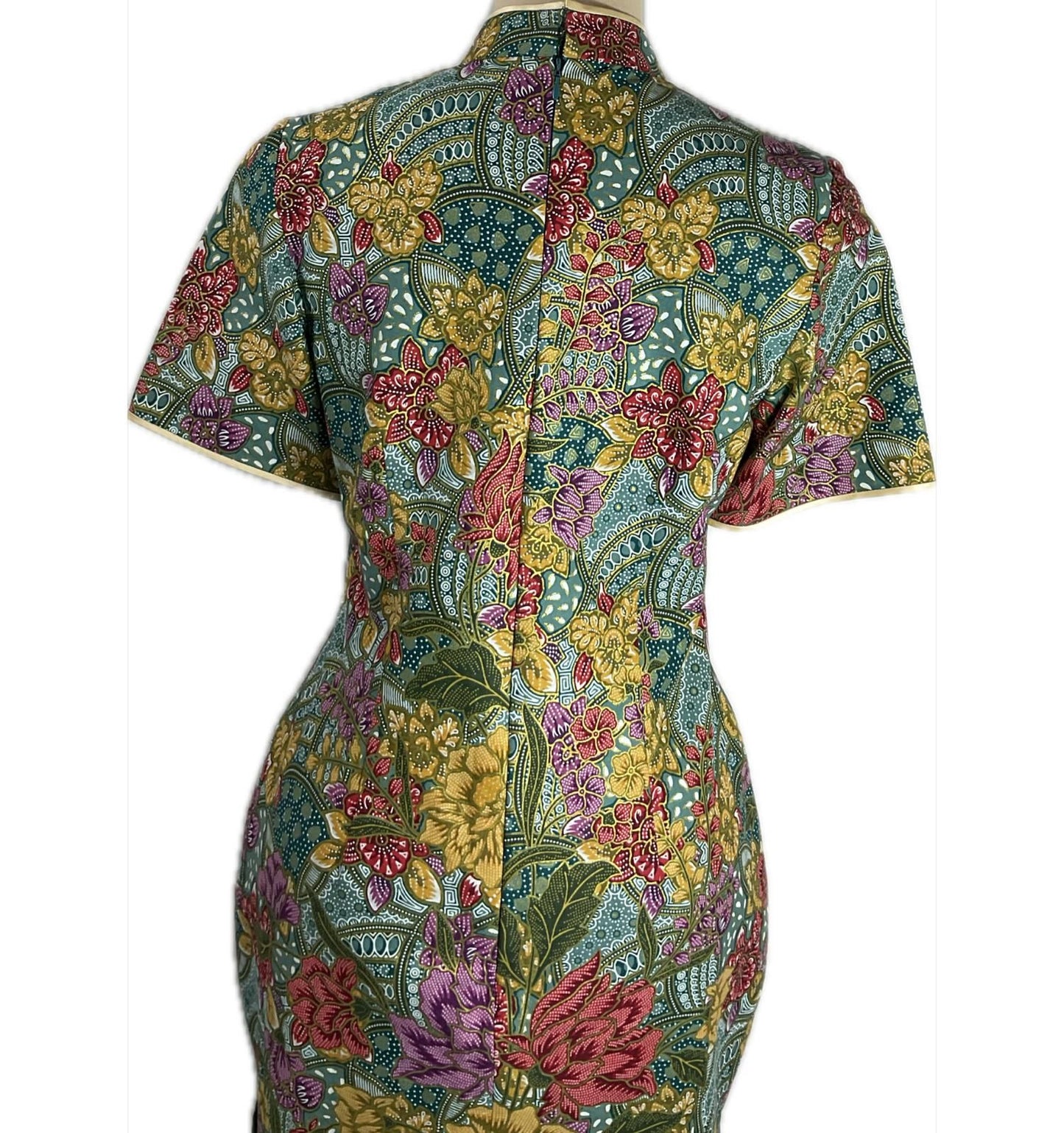 Batik Cheongsam BCS-S-GREEN-A-4001