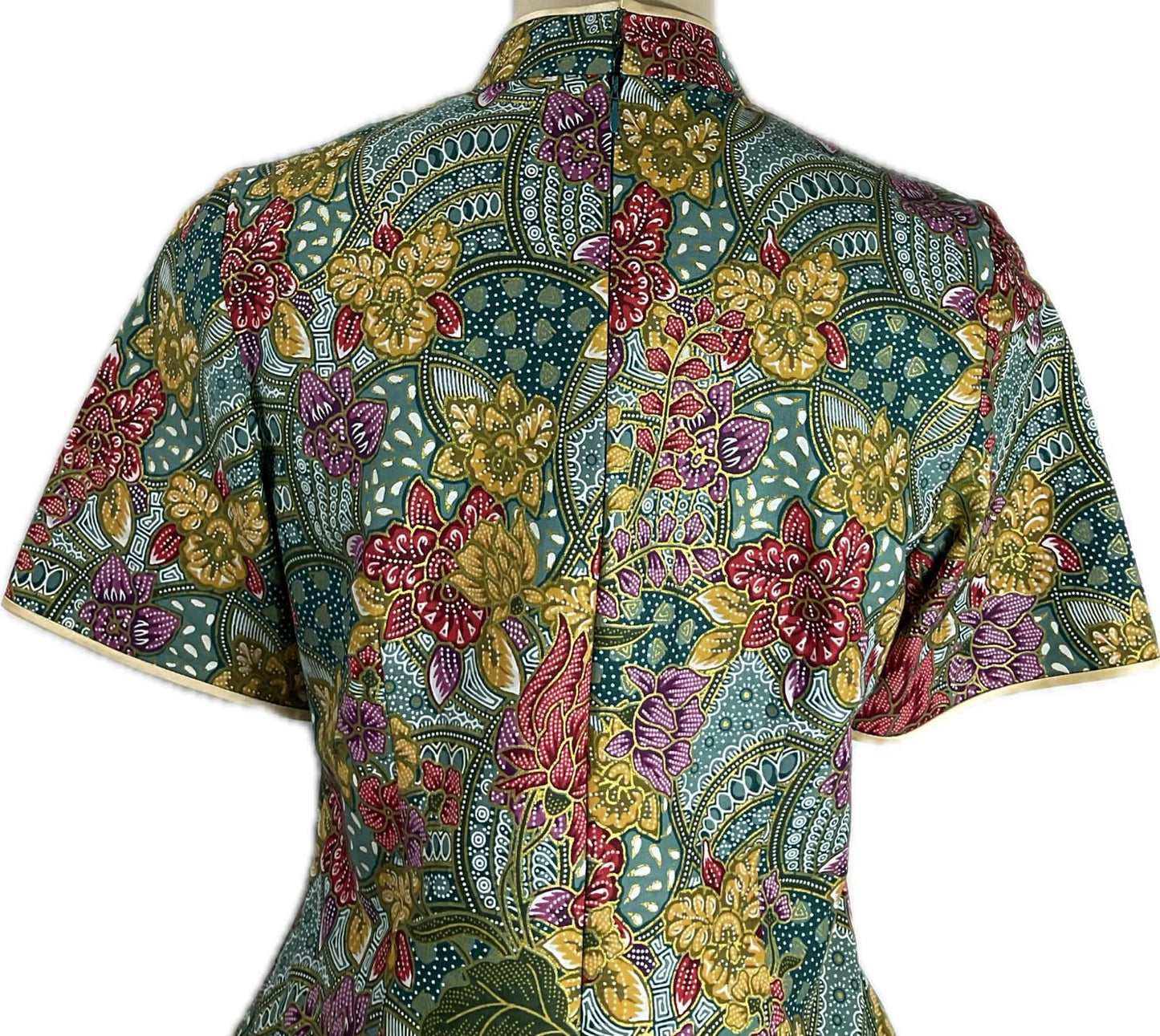 Batik Cheongsam BCS-L-TURQUOISE-A-444002