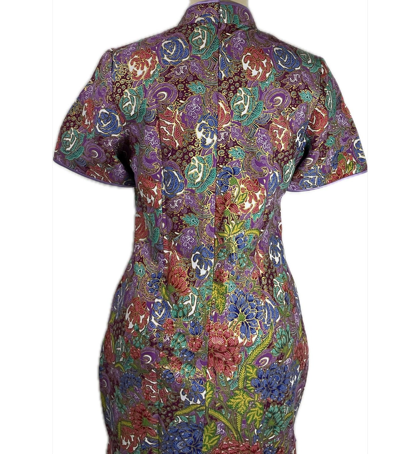 Batik Cheongsam BCS-M-PURPLE-A-44009