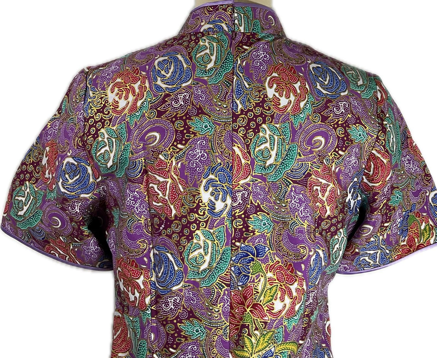 Batik Cheongsam BCS-M-PURPLE-A-44009