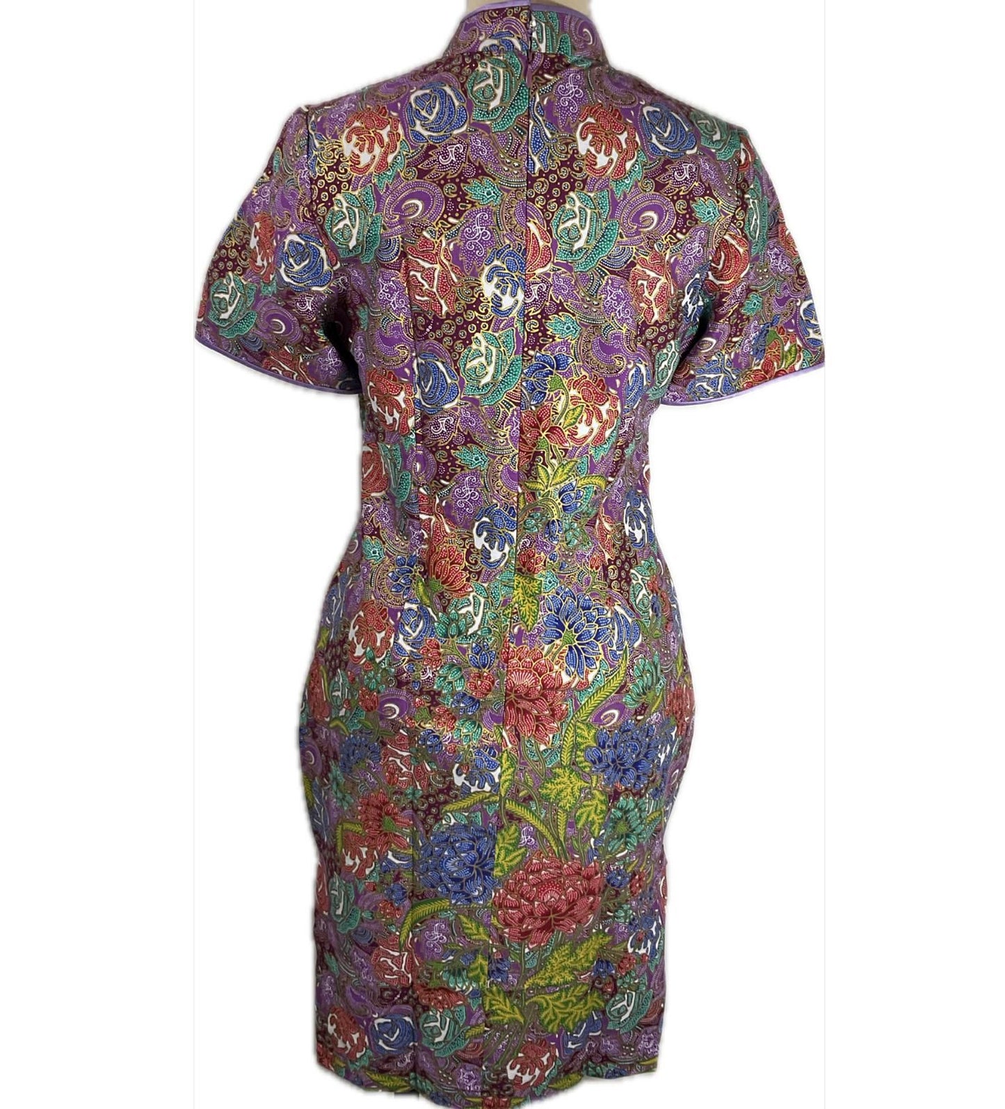 Batik Cheongsam BCS-M-PURPLE-A-44009