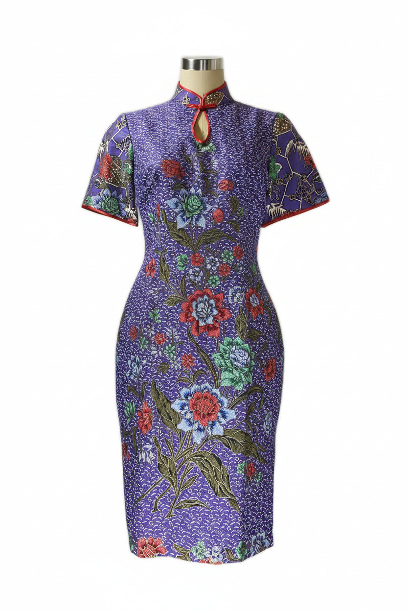 Batik Cheongsam BCS-M-PURPLE-A-444008
