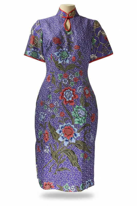Batik Cheongsam BCS-L-PURPLE-A-444004