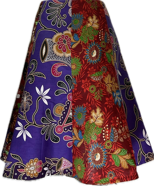 Ladies Batik Skirt LBSS-XL-PURPLE-A11-1111003