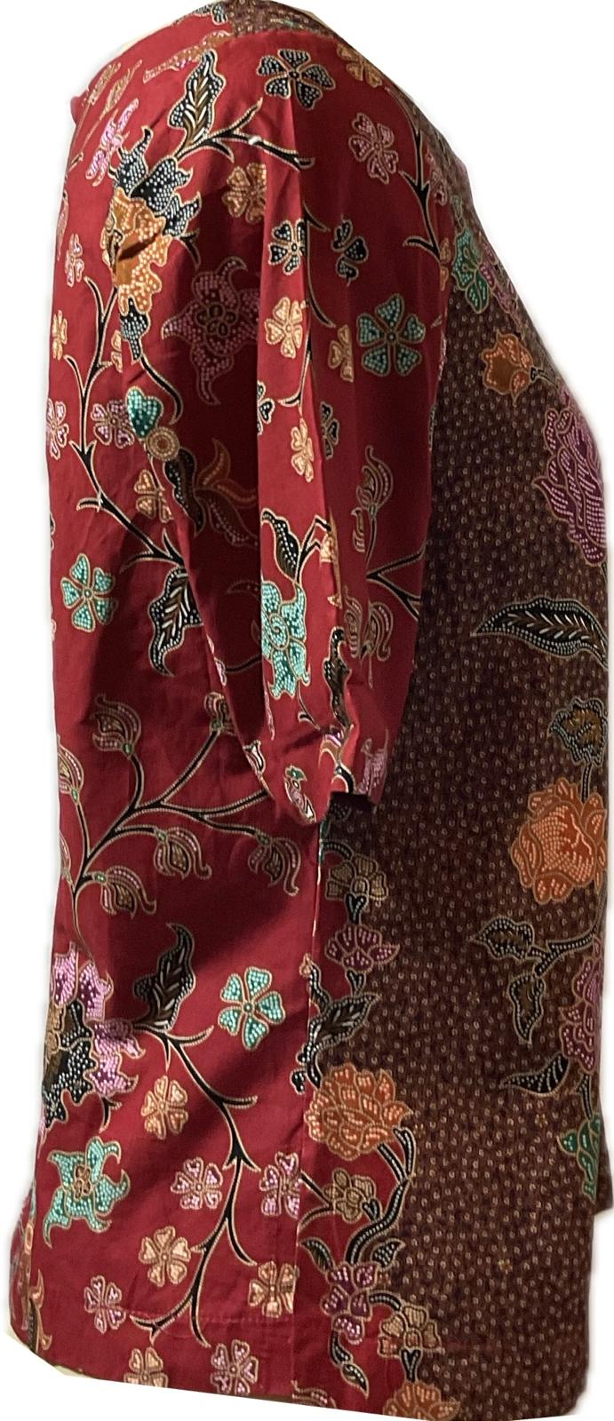 Ladies Batik Top LBT-M-MAROON-Q11005