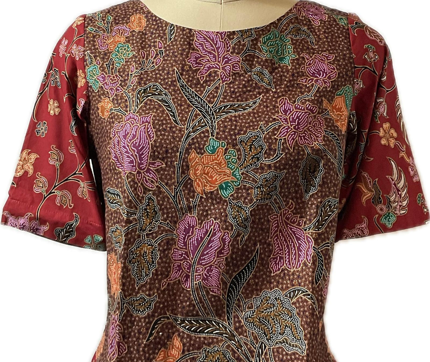Ladies Batik Top LBT-M-MAROON-Q11005