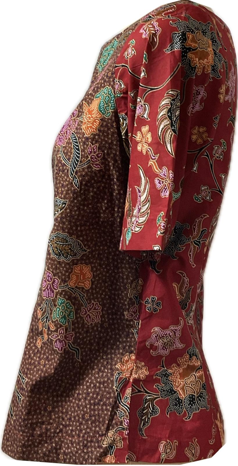 Ladies Batik Top LBT-M-MAROON-Q11005