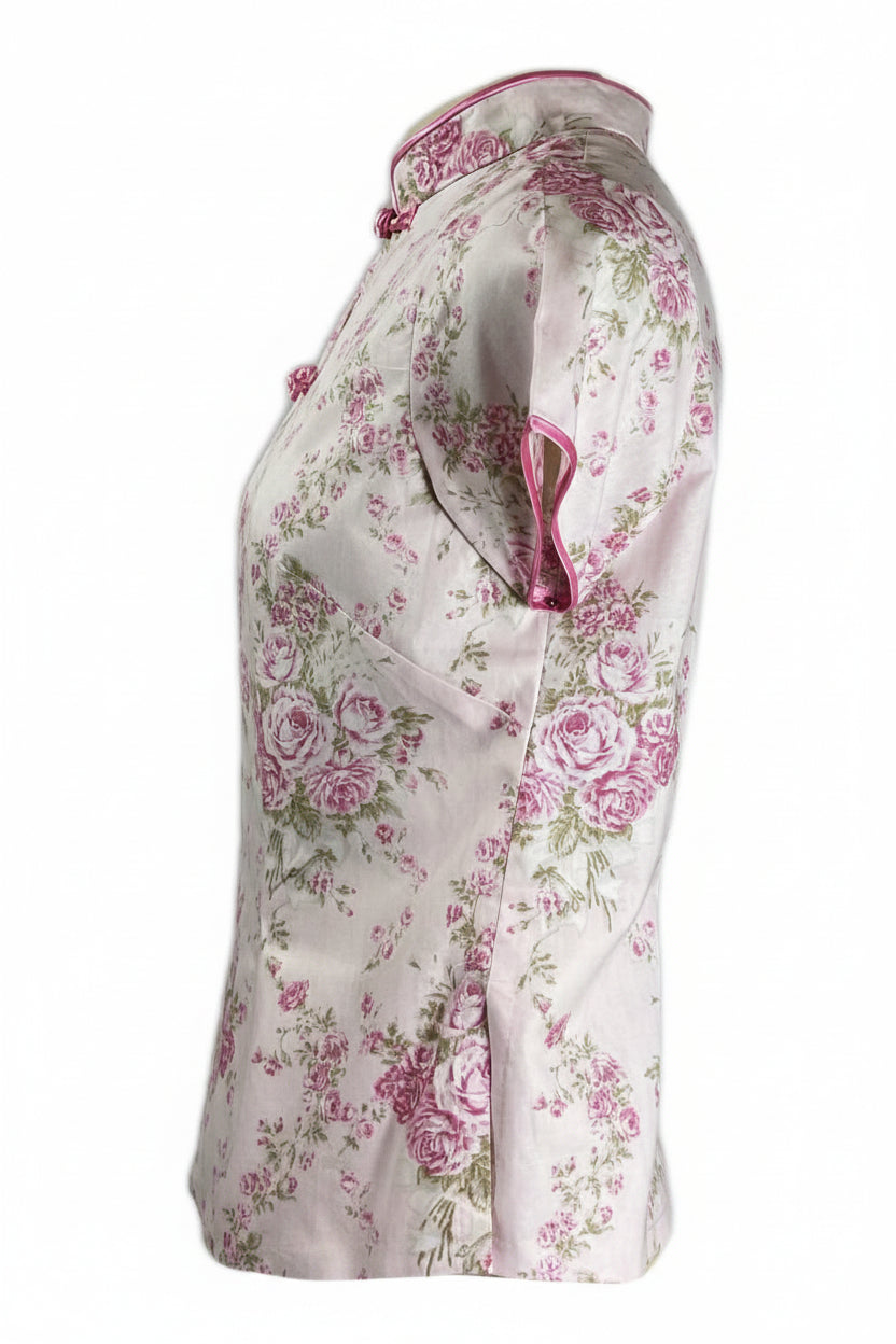 Ladies Batik Top LBT-S-PINK-R1002