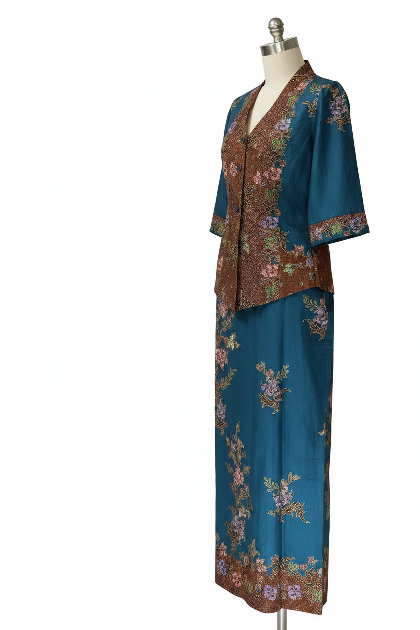 Ladies Kebaya Full Set LBT-XL-BLUE-KBY-A-777002