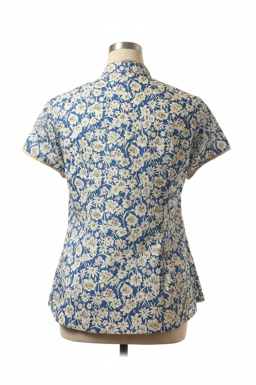 Ladies Batik Top LBT-S-BLUE-R1005