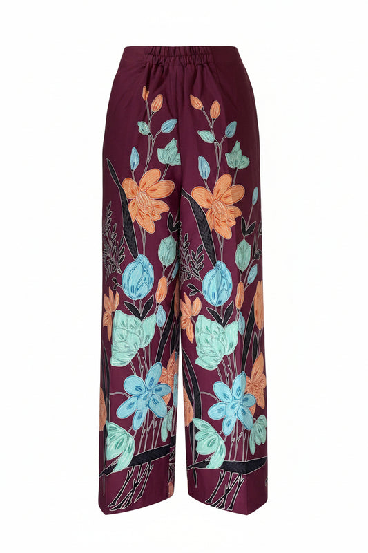Ladies Batik Pants LBP-M-MAROON-55002