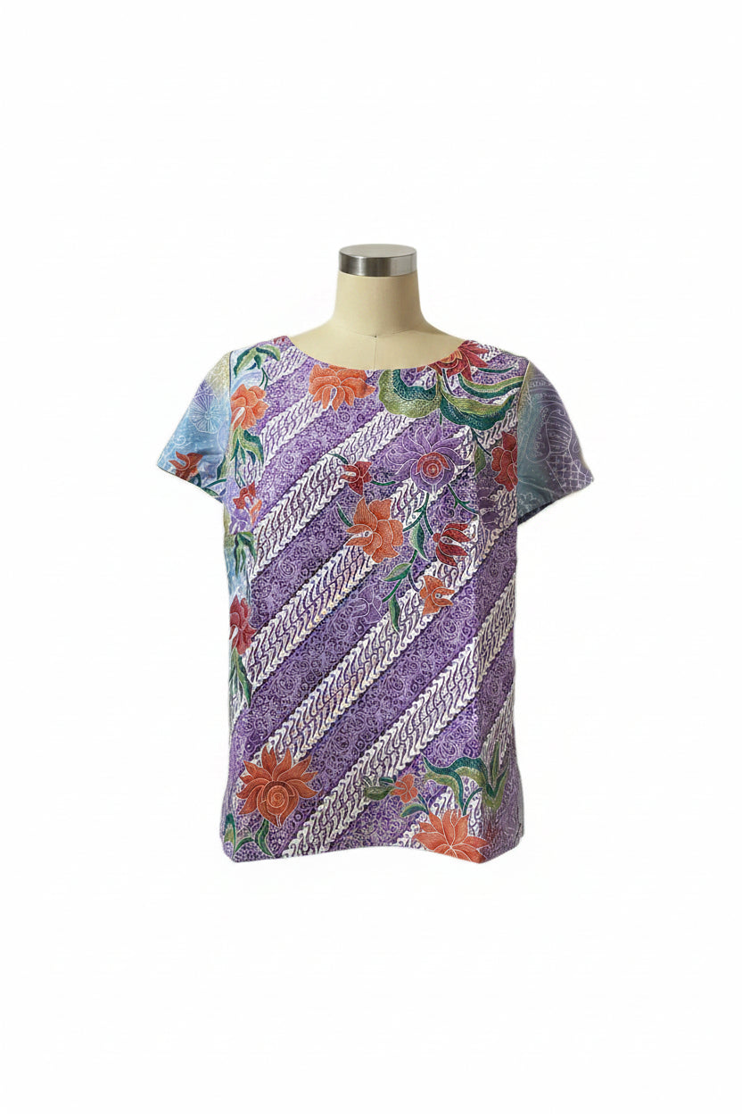 Ladies Batik Top LBT-L-PURPLE-AF111002