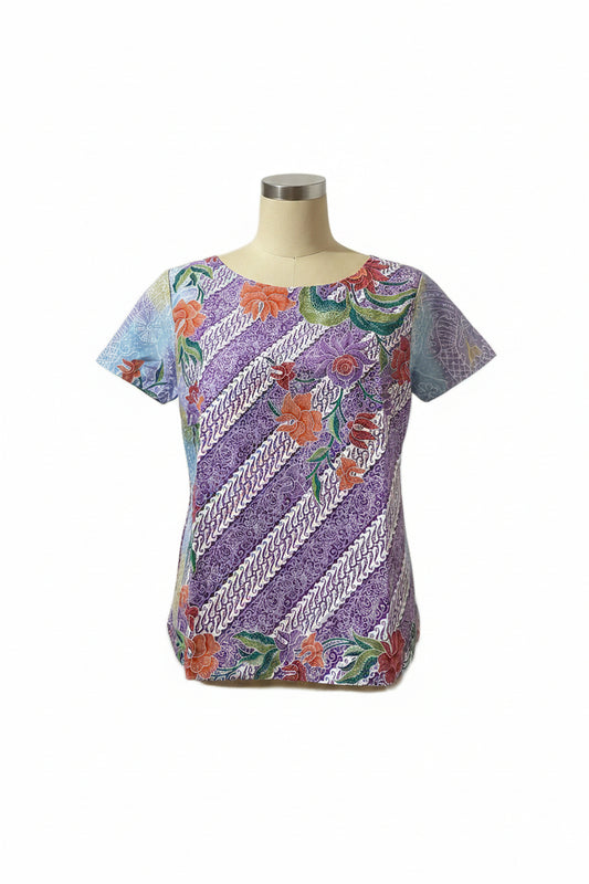 Ladies Batik Top LBT-L-PURPLE-AF111002