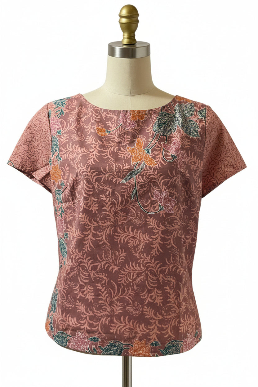 Ladies Batik Top LBT-L-BROWN-AF111001