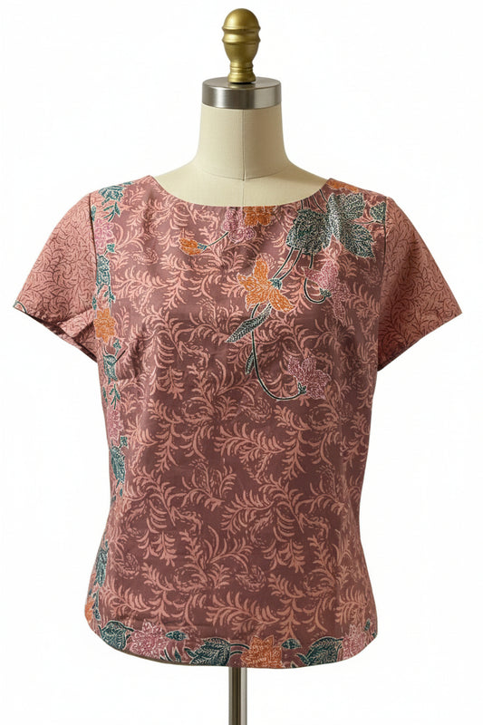 Ladies Batik Top LBT-L-BROWN-AF111001