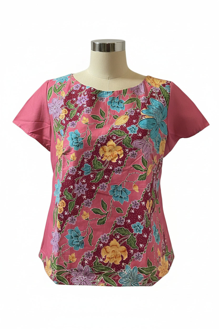Ladies Batik Top LBT-M-PEACH-AF11002