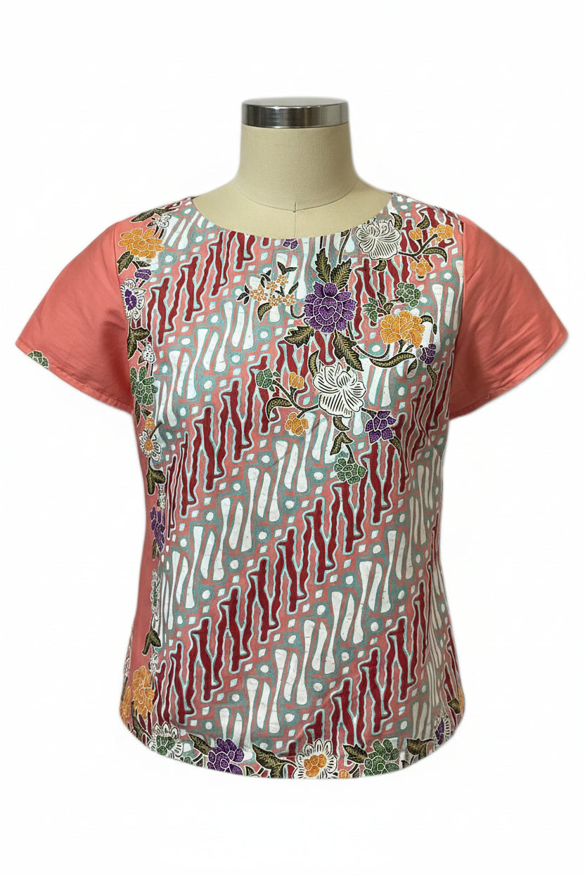 Ladies Batik Top LBT-M-PEACH-AF-11005