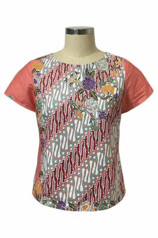 Ladies Batik Top LBT-M-PEACH-AF-11005