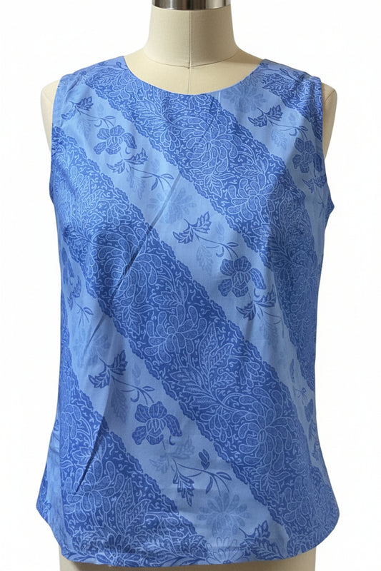 Ladies Batik Top LBT-S-BLUE-L1002