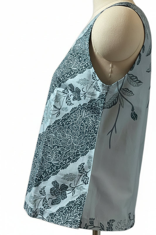 Ladies Batik Top LBT-M-BLUE-L110014