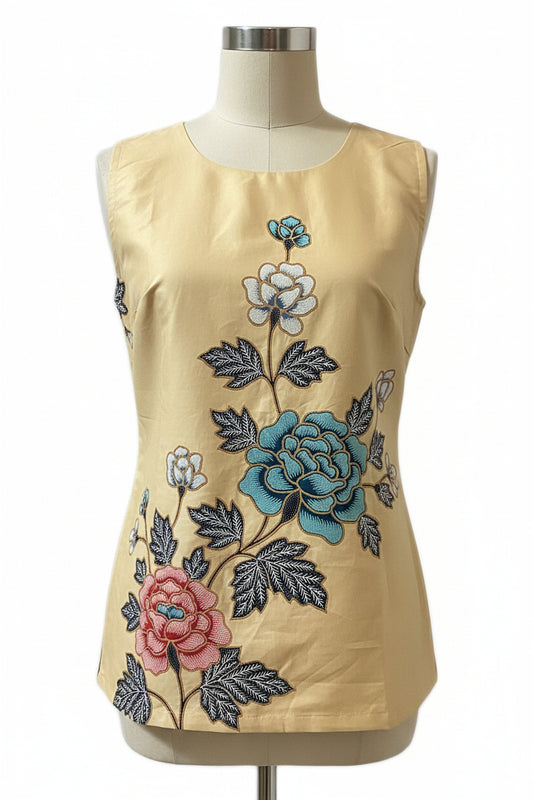 Ladies Batik Top LBT-M-YELLOW-L110013