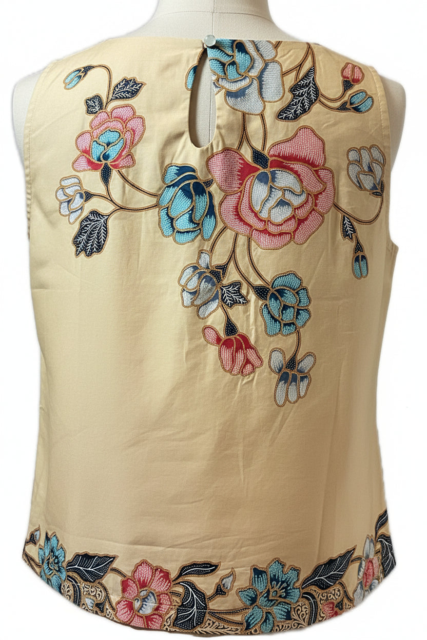 Ladies Batik Top LBT-M-YELLOW-L110013