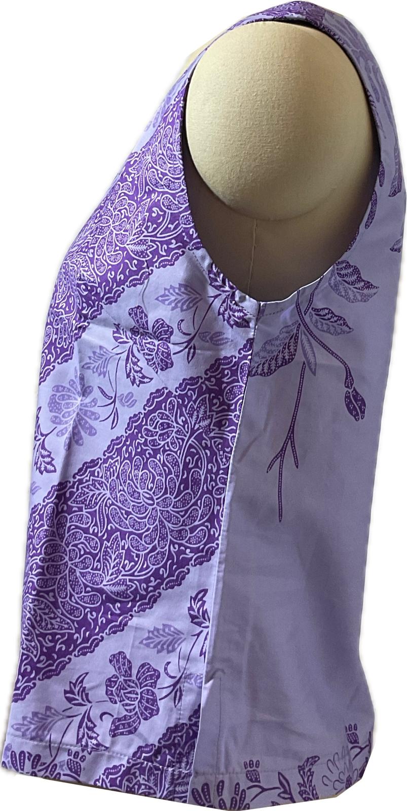 Ladies Batik Top LBT-M-PURPLE-L110011