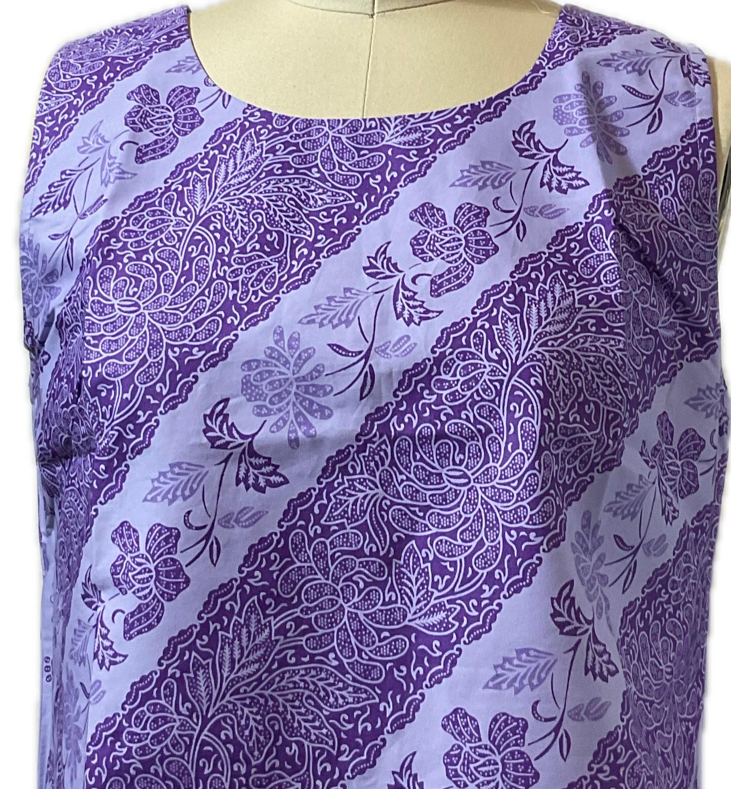 Ladies Batik Top LBT-M-PURPLE-L110011