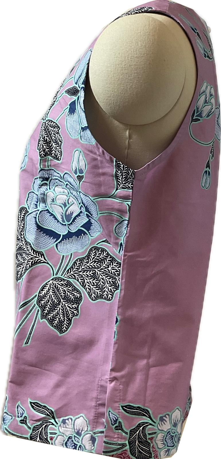 Ladies Batik Top LBT-M-PURPLE-L110016