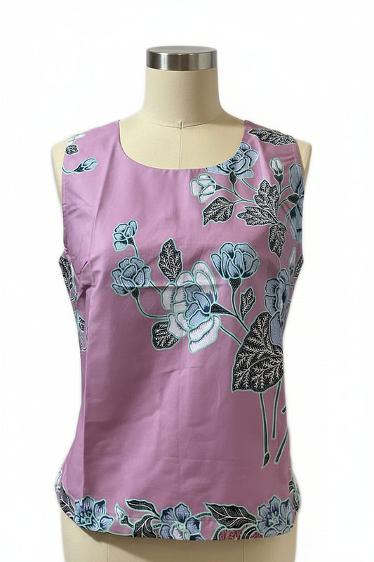 Ladies Batik Top LBT-M-PURPLE-L110012