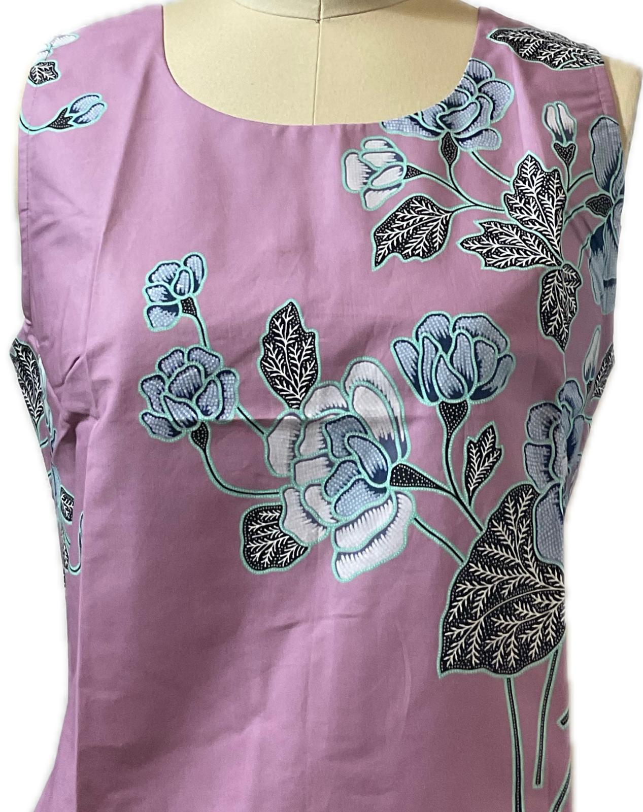 Ladies Batik Top LBT-M-PURPLE-L110012