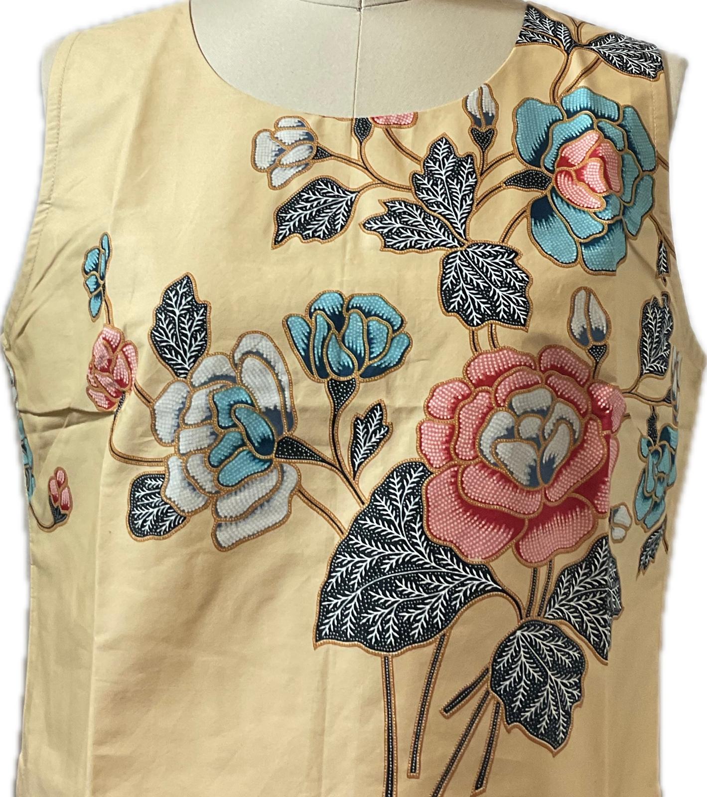 Ladies Batik Top LBT-L-YELLOW-L1110006