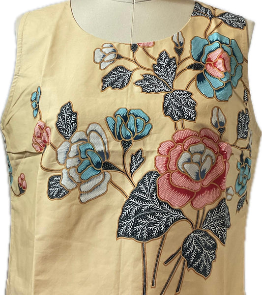 Ladies Batik Top LBT-L-YELLOW-L1110006