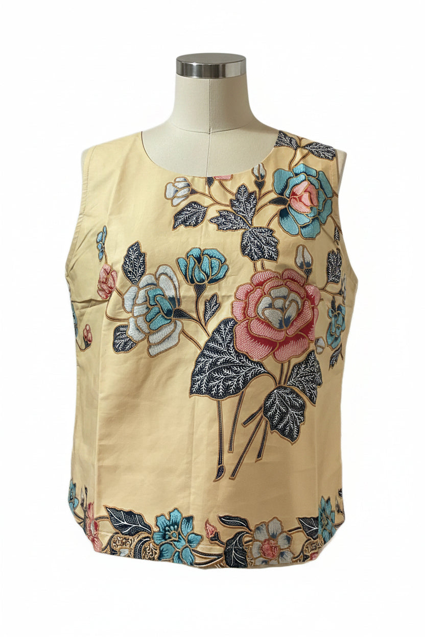 Ladies Batik Top LBT-L-YELLOW-L1110006