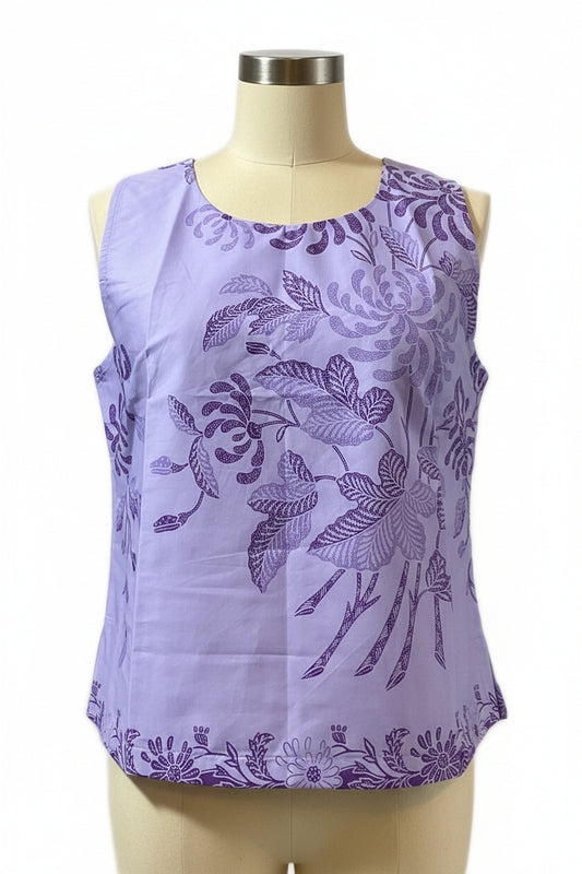 Ladies Batik Top LBT-L-PURPLE-L1110007