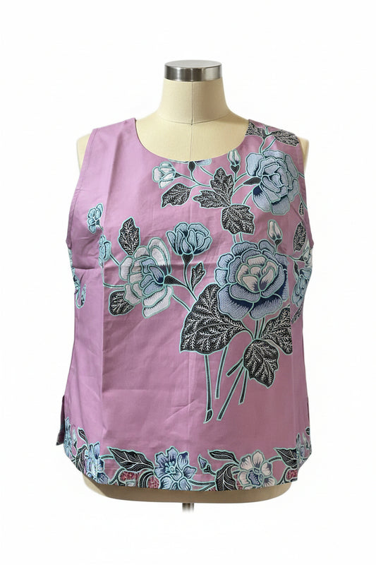 Ladies Batik Top LBT-L-PURPLE-L1110009